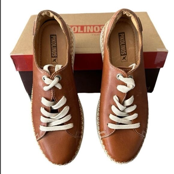 Pikolinos Brown Tan Sneakers with Espadrille Detail - Picture 6 of 11